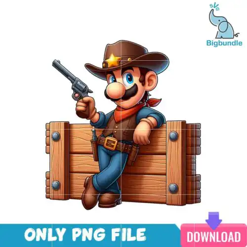 Mario Cartoon Cowboy Era PNG