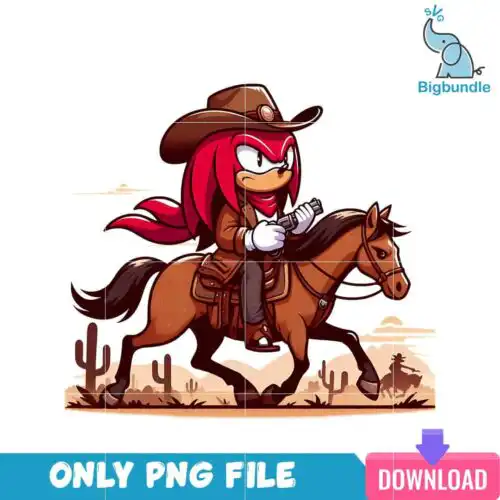 Knuckles Cartoon Cowboy Era PNG