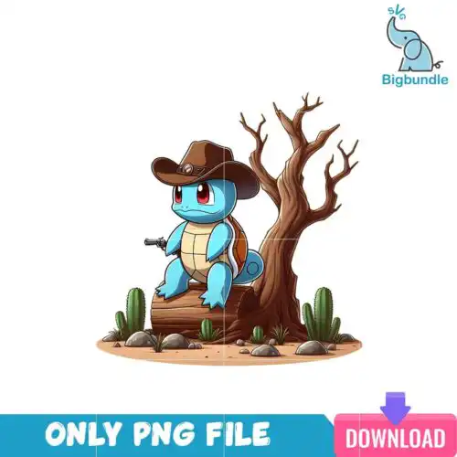 Squirtle Cartoon Cowboy Era PNG
