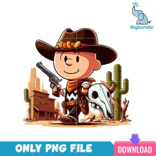 Charlie Brown Cartoon Cowboy Era PNG