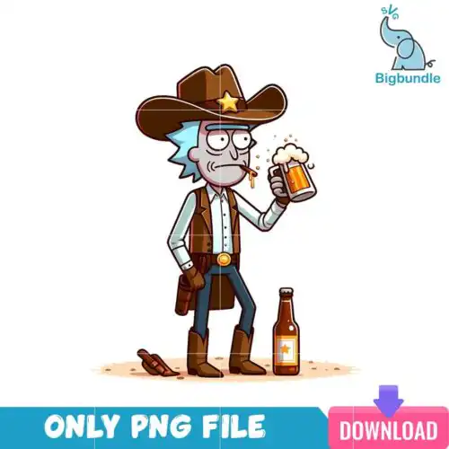 cartooncowboy_13.png Rick Sanchez Cartoon Cowboy Era PNG
