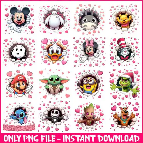 Cartoon Valentine Png Bundle