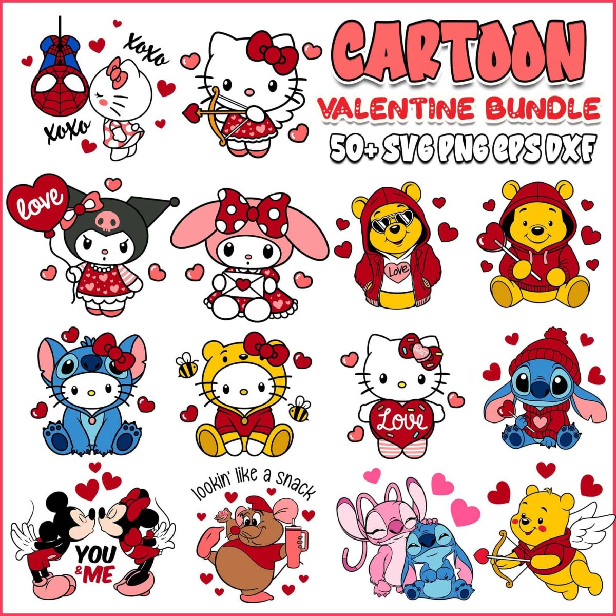 cartoonvalentinebundlesvg