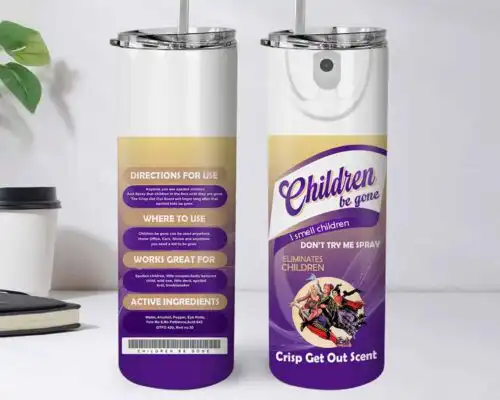 Bitch Spray 20 Oz Skinny Tumbler Sublimation Witch Design, Instant download