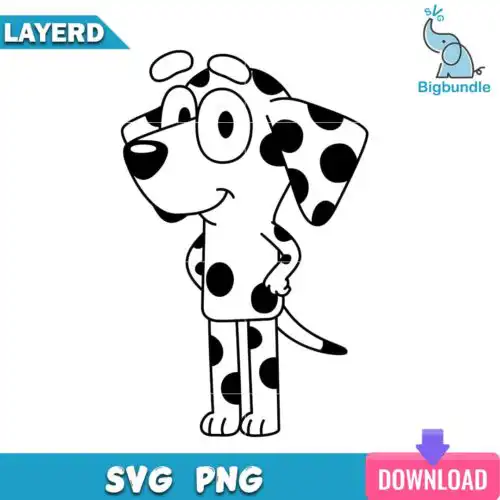 Chloe outline svg, bluey svg, digital download.
