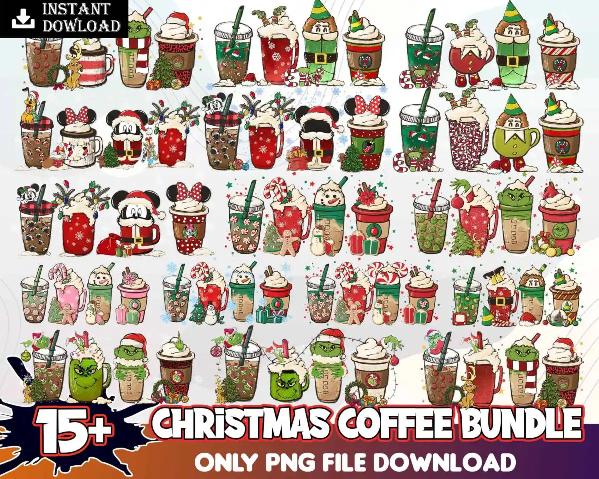 christmascoffeebundle6.99.jpg 15+ Christmas coffee PNG bundle, Christmas cafe digital bundle, designs bundle in PNG formats, Digital files