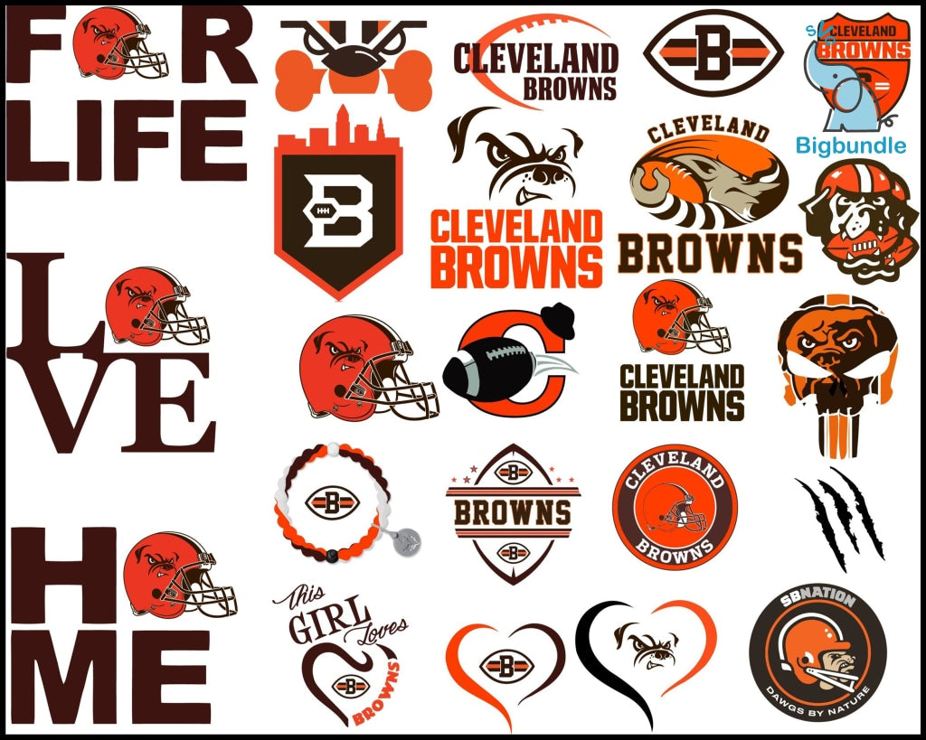Cleveland Browns bundle svg, Browns bundle svg, Nfl svg, png, dxf, eps digital file