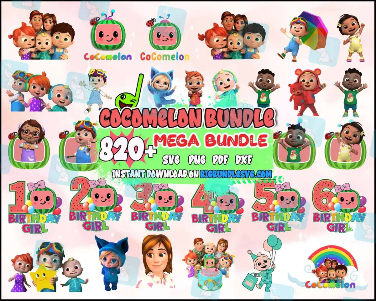 cocomelonbundle820_1.jpg 800+ Bundle Cocomelon Svg, Cocomelon Svg, Png, Eps, Dxf, Cocomelon Bundle, Digital download.