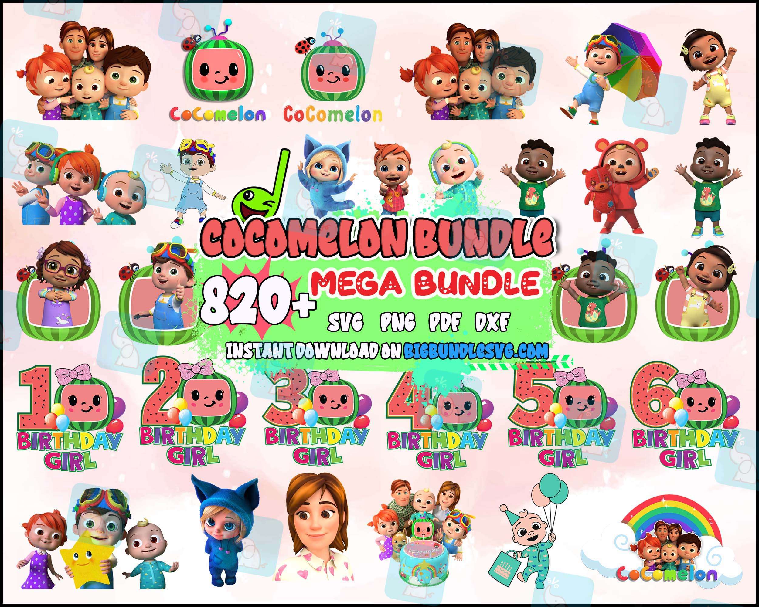 800+ Bundle Cocomelon Svg, Cocomelon Svg, Png, Eps, Dxf, Cocomelon Bundle, Digital download.