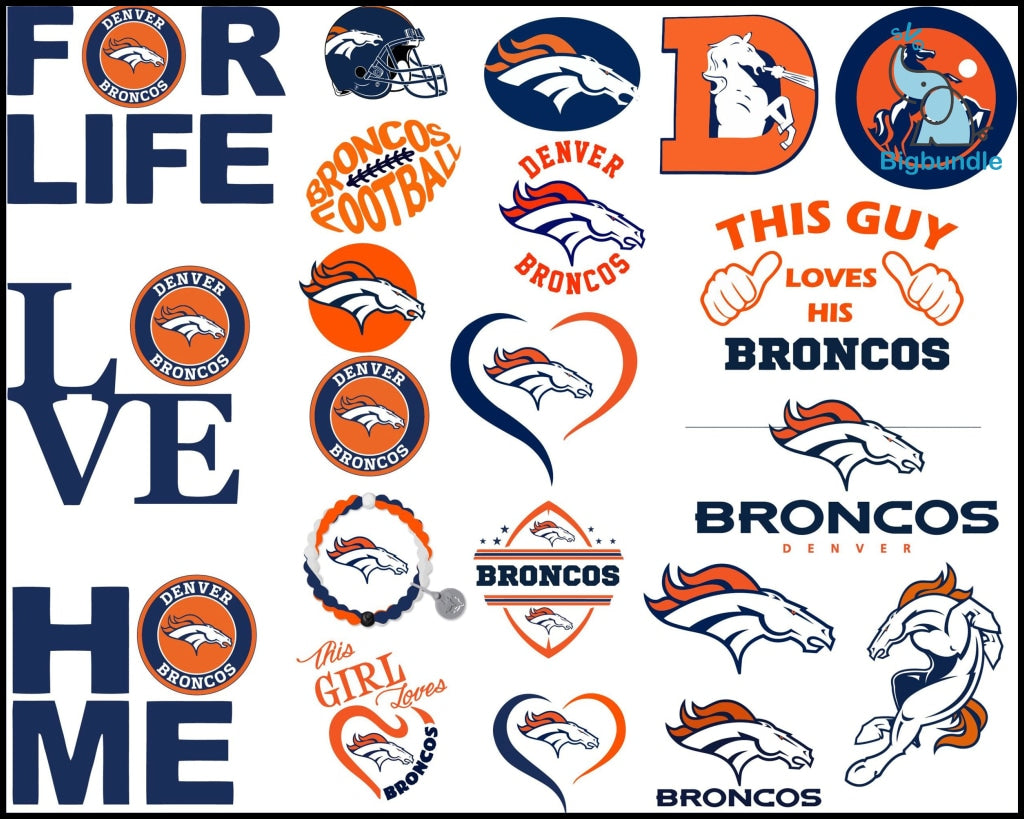 Denver Broncos Bundle svg, Sport svg, Nfl svg, png, dxf, eps digital file