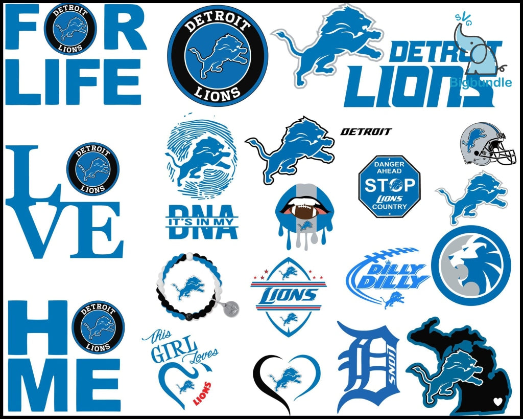 Detroit Lions Bundle svg, Lions svg, Sport svg, Nfl svg, png, dxf, eps digital file