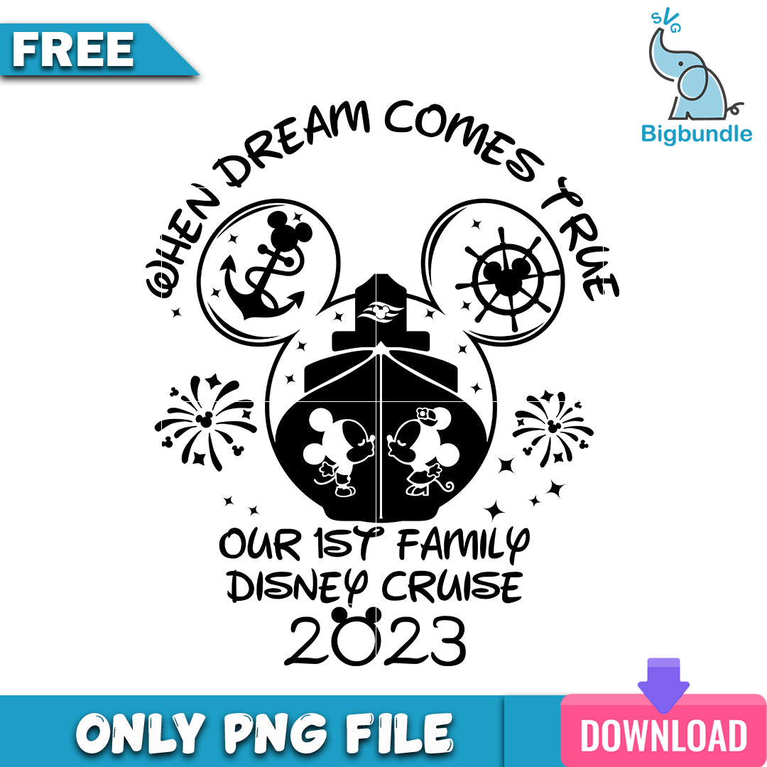 When dream comes true disney cruise png, disney png, Digital download.