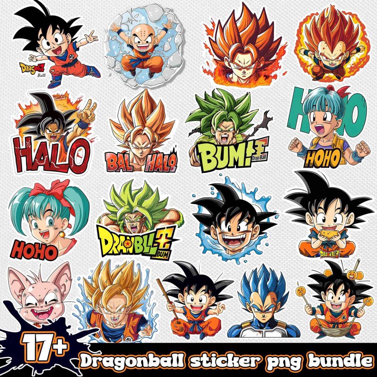 dragonballstickerpngbundle