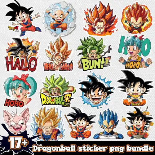 Dragonball sticker png bundle