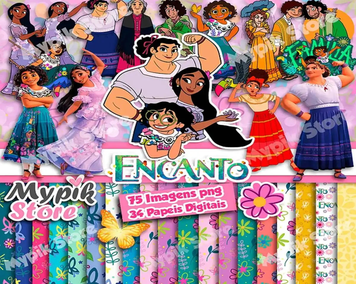 Disney Encanto clipart PNG, Printable png cut for Cricut / Silhouette, Encanto digital papers, instant download