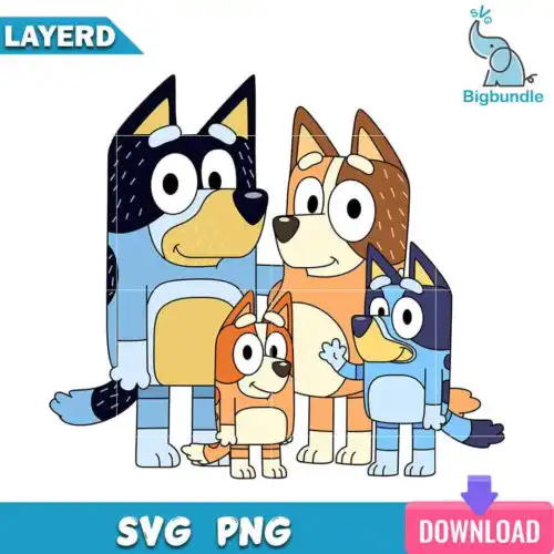 familyblueysvg3.jpg Family bluey happy svg, bluey svg, digital download.