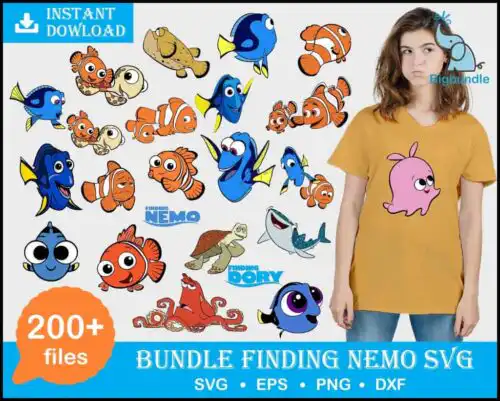 Finding Nemo svg, 330 Files, BUNDLE svg, Bundle Finding Nemo SVG for Cricut, Finding Nemo Font svg