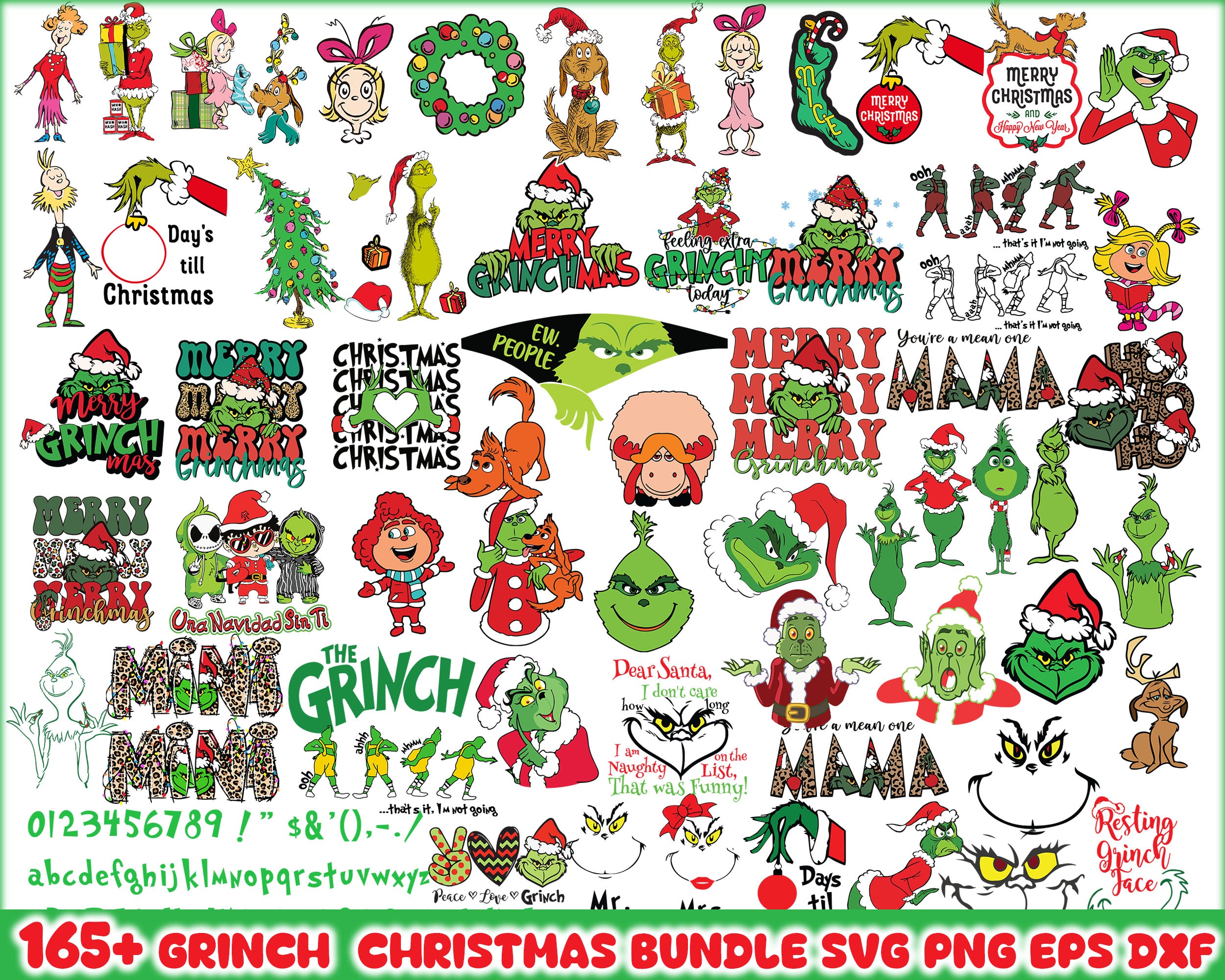 165+ Grinch Bundle SVG, Grinch SVG, Grinchmas Cutting Image, Christmas Grinch svg, png, eps, dxf  CRM24112204