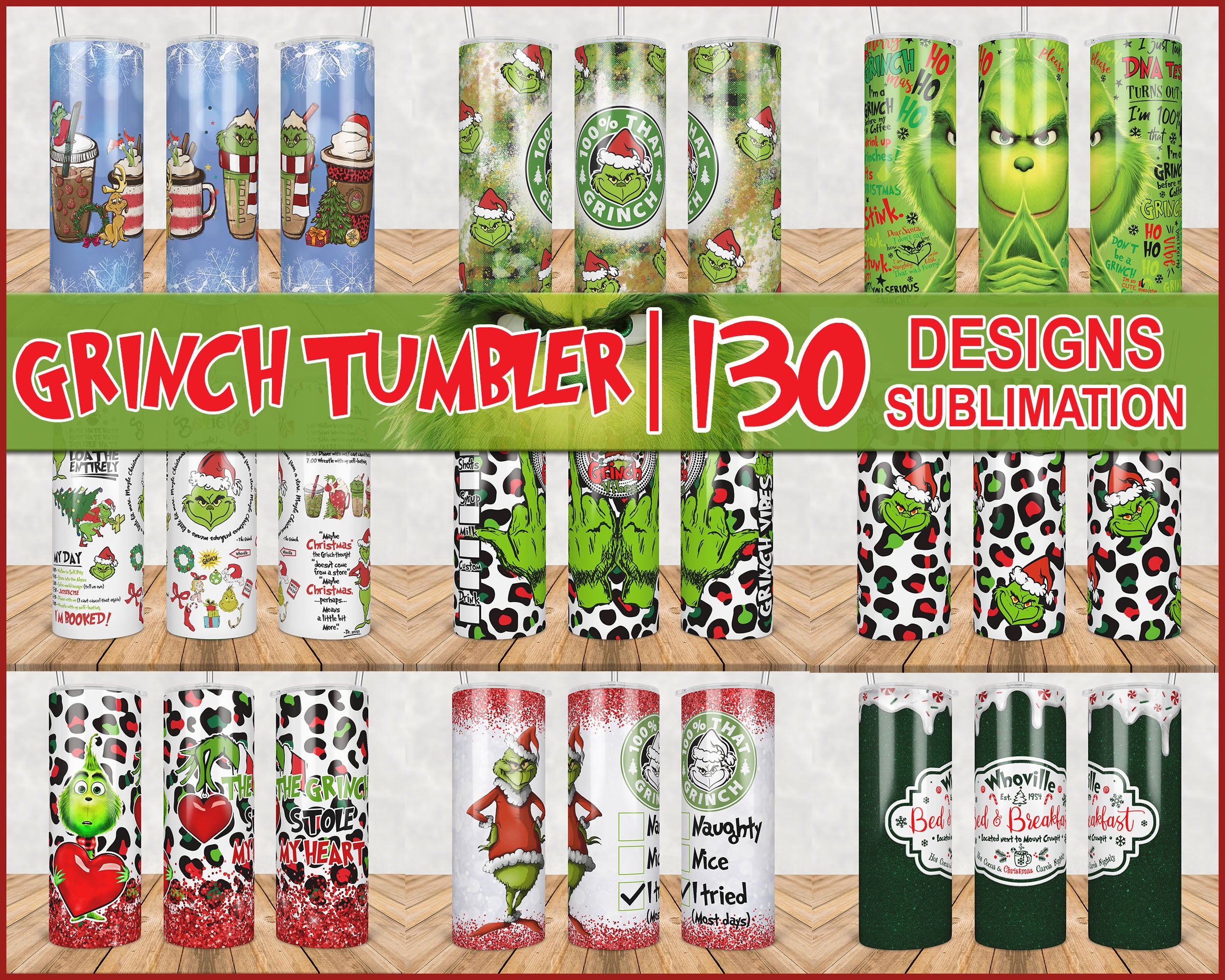 130+ The Grinch 20oz skinny tumbler 2022 designs PNG, Christmas Grinch PNG bundle, Grinchmas 20oz tumbler