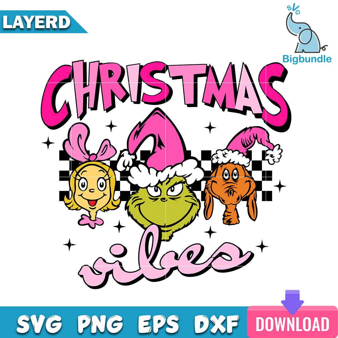 Grinch Christmas Vibes SVG