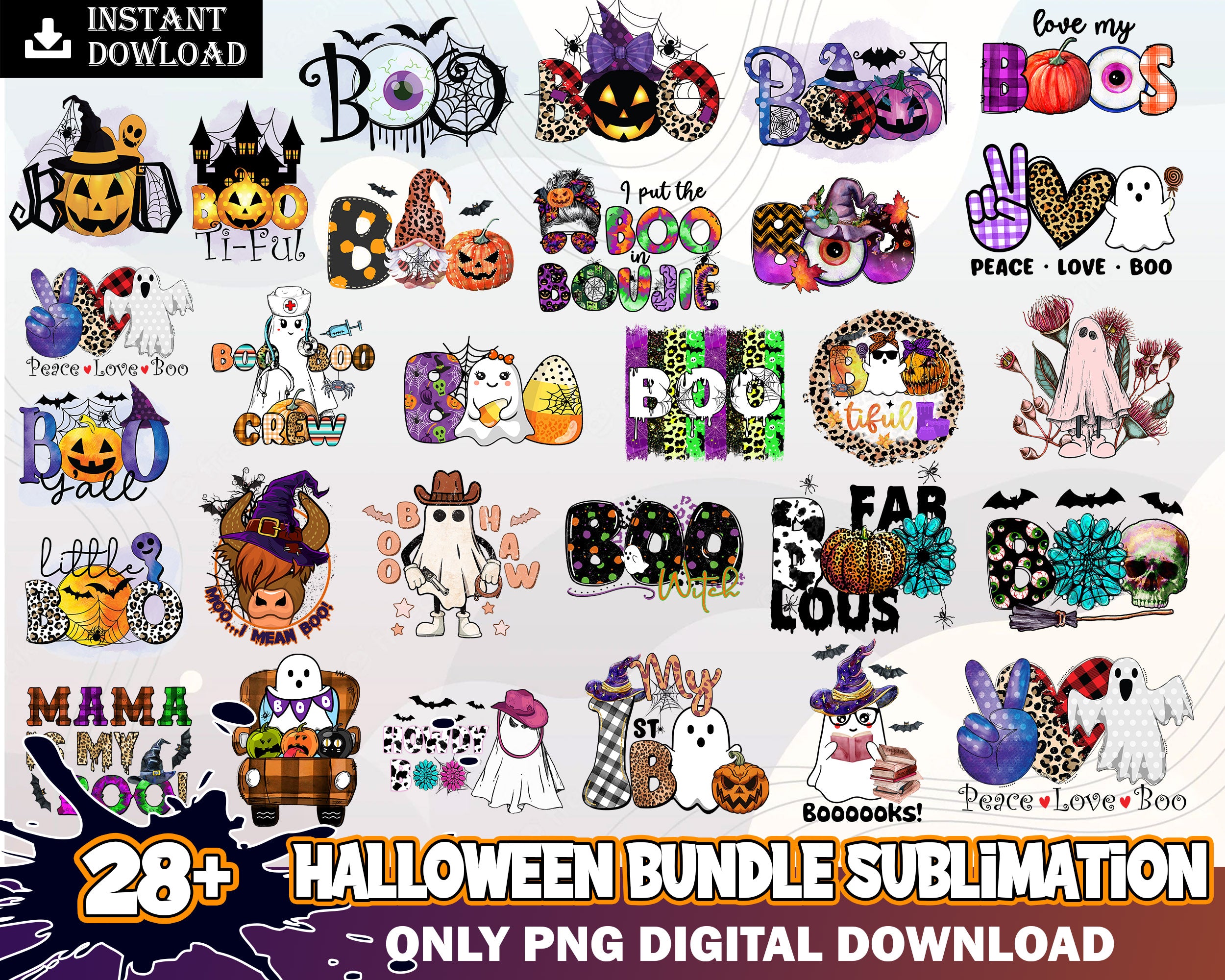 28+ Halloween bundle png, Halloween ghouls PNG, images, Digital file, Instant download