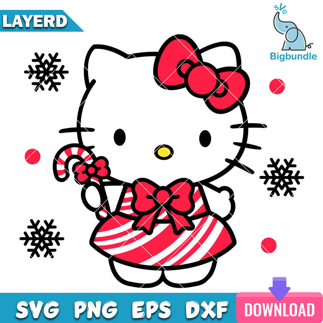 Hello Kitty Christmas Candy SVG