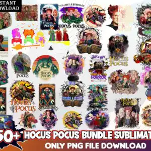 Halloween trio of witches with pointed hats and broomsticks in orange purple and black
