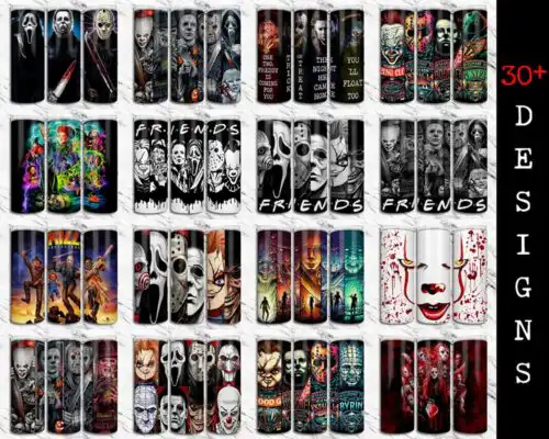 30+ Designs Horror Tumbler Design Bundle, Instant download
