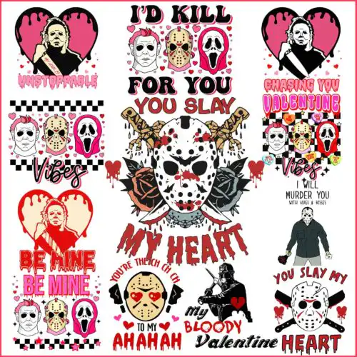 Horror Valentine svg, Valentine's Day Horror Character svg