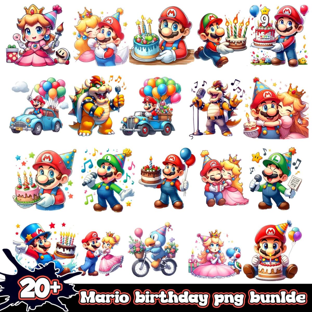 mariobirthdaypngbundle