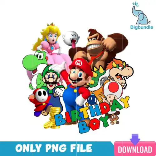 mariopngbundle_18.png Super Mario Characters Birthday Boy PNG