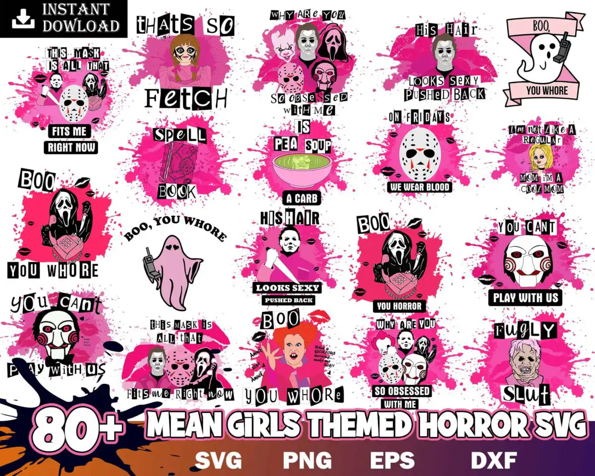 meangirlsbundle80.jpg 80+ Mean girls themed horror SVG, Halloween bundle svg, Halloween svg, Digital file