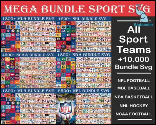 Mega bundle sport svg, NFL svg, NHL svg, MBL svg, bundle nca svg, Bundle ncaa svg, digital file cut
