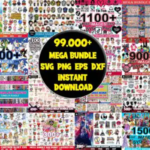 megbundle99.000.jpg Mega bundle advertisement collage preview with central black badge and colorful thumbnails