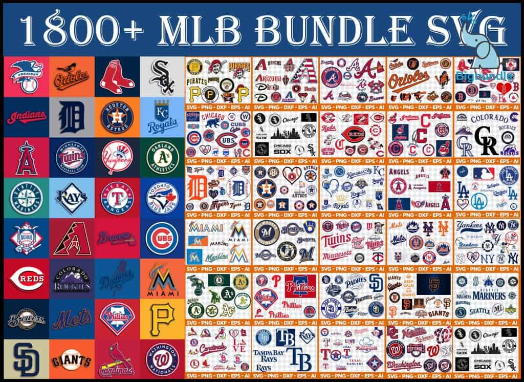 mlb bundle svg sport mega all teams 1800 files 999