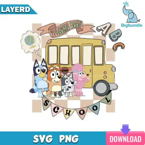 Welcome Back To School Bluey Svg, Bluey Svg, SG31072301