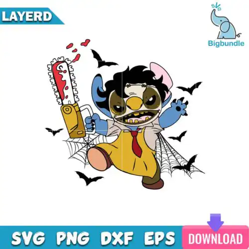 Stitch Leatherface Svg, Stitch Halloween Svg, SG26072393