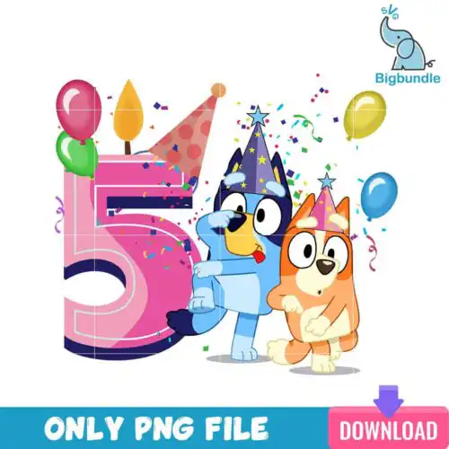 5th Bluey Birthday Girl Svg, Bluey Birthday Svg, Bluey Svg, SG31072320