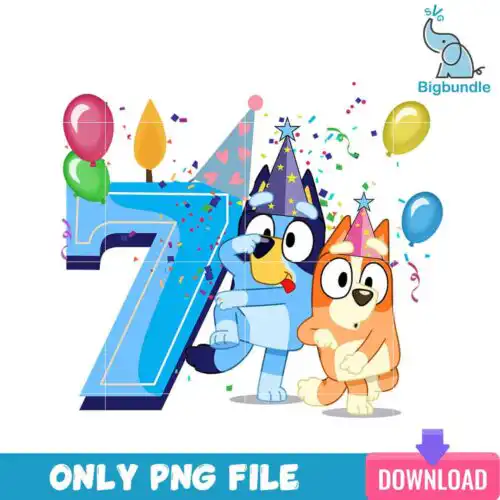 7th Bluey Birthday Boy Svg, Bluey Birthday Svg, Bluey Svg, SG31072323