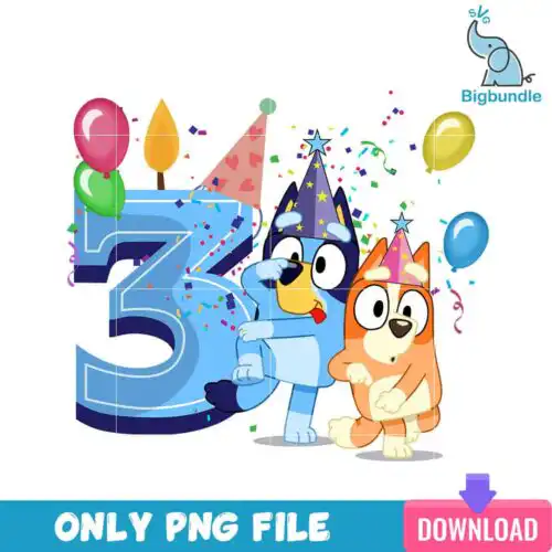 3rd Bluey Birthday Boy Svg, Bluey Birthday Svg, Bluey Svg, SG31072315