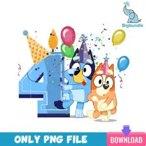 mockup-bigbundle-bbtd-_7.jpg 4th birthday SVG with two cartoon puppies, number 4 with party hat and colorful balloons