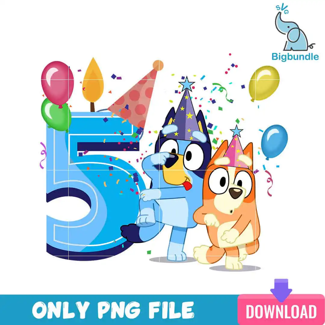 5th Bluey Birthday Boy Svg, Bluey Birthday Svg, Bluey Svg, SG31072319
