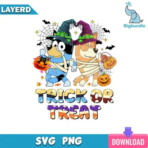 Bluey Trick Or Treat Svg, Bluey Halloween Svg, SG26072370
