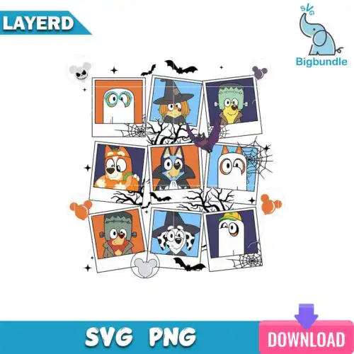 Bluey Friends Halloween Svg, Bluey Halloween Svg, SG26072376