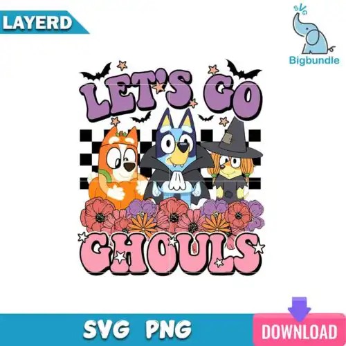 Let's Go Ghouls Svg, Bluey Halloween Svg, SG26072378