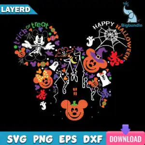 mockup-bigbundle-hlw2309204.jpg Mickey mouse head outline silhouette filled with Halloween icons and skeleton mouse
