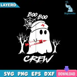 mockup-bigbundle-hlw26092016.jpg Cartoon ghost nurse holding red syringe with Boo Boo Crew lettering and spiderweb