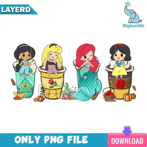 Disney Princess Coffee Halloween Png, Halloween Png, SG26072308