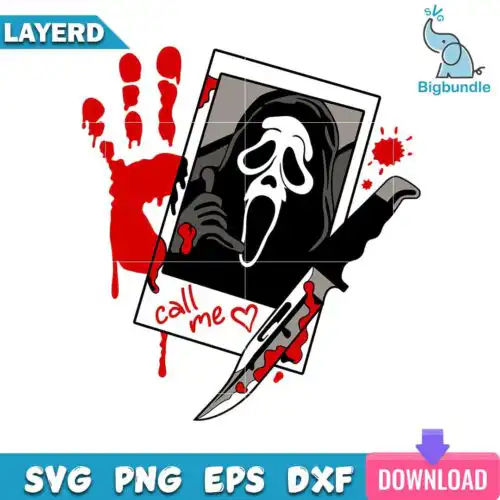 Call Me Scream svg, Scream halloween svg, horror svg for cricut