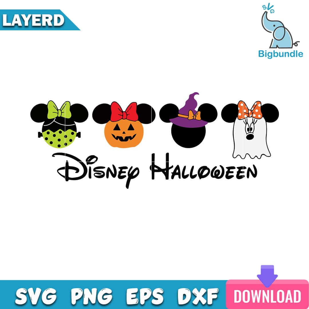 mockup bigbundle file l Disney Halloween Minnie Frankenstein Pumpkin Ghost